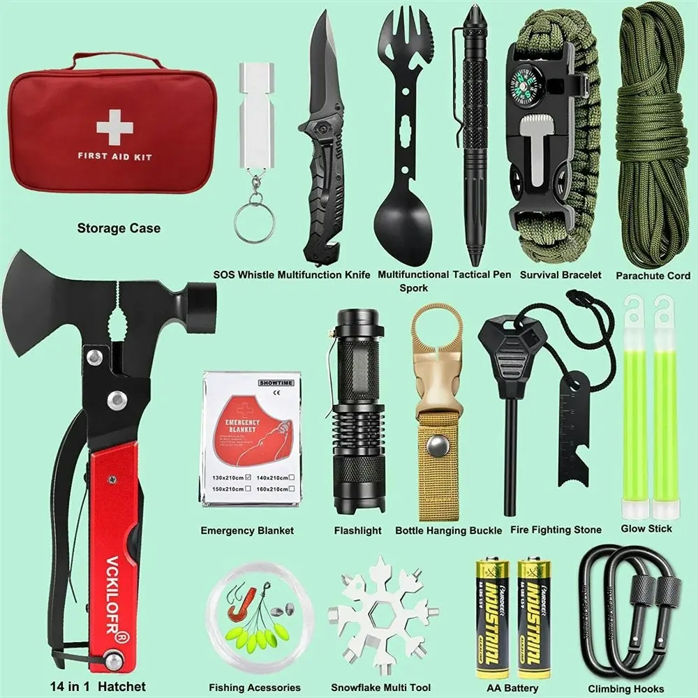 32 In 1 Emergency Survival Equipment Kit Camping Sos Tool Sports Tactical Hiking - One Size