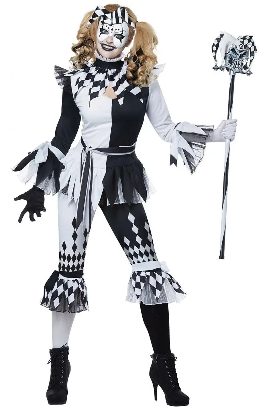 Crazy Jester Halloween Womens Costume