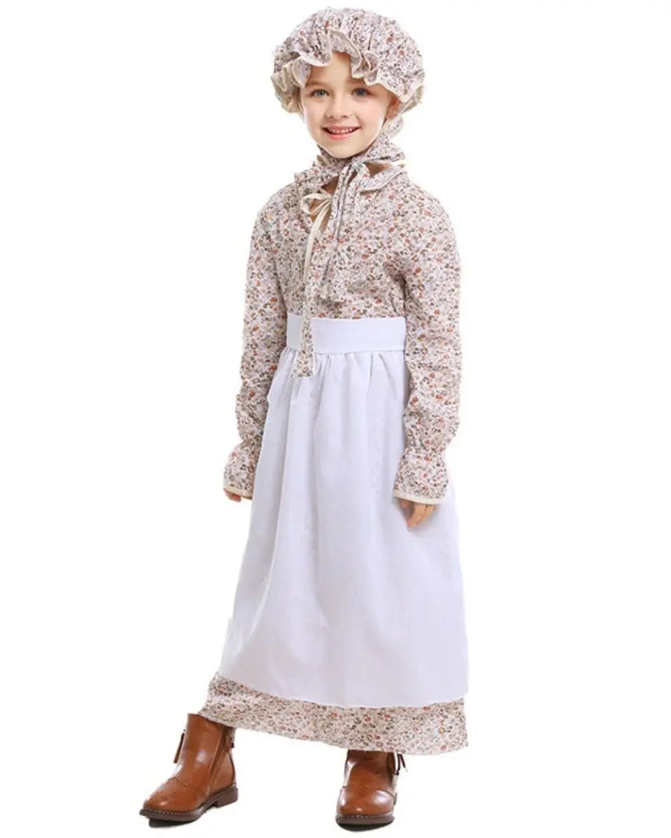 Historical Colonial Pilgrim Girls Costume