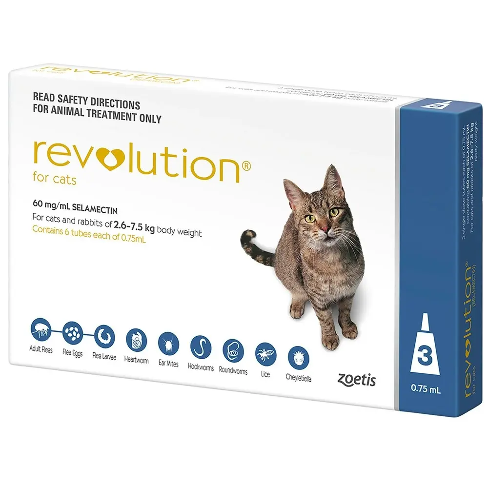 Revolution Blue For Cats (2.6-7.5kg) - 3 Pack & 6 Pack