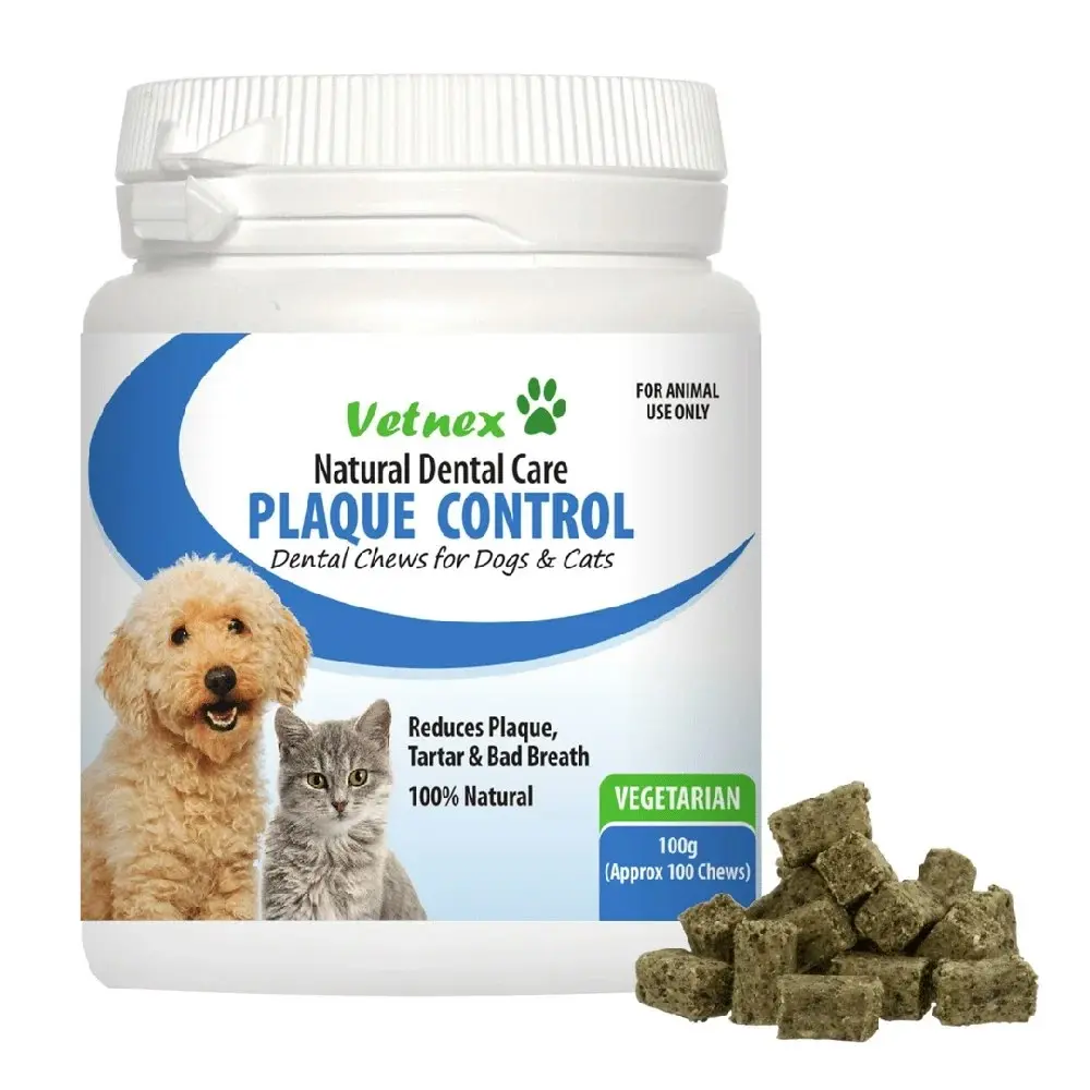 Vetnex Plaque Control Dental Chews For Dogs and Cats - Vegetarian - 100g