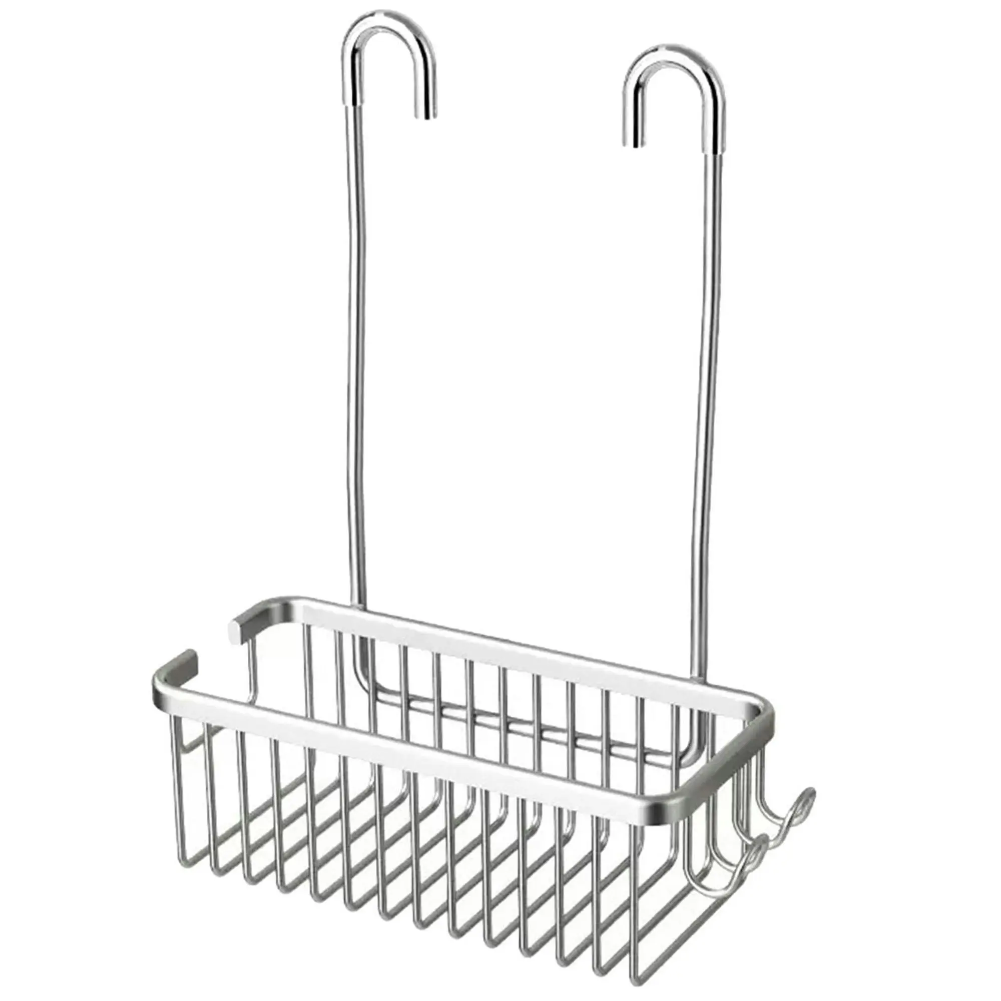 Hanging Shower Rack Bathroom Caddy Aluminium Alloy Rust Free Waterproof Bath Storage Organizer - Silver