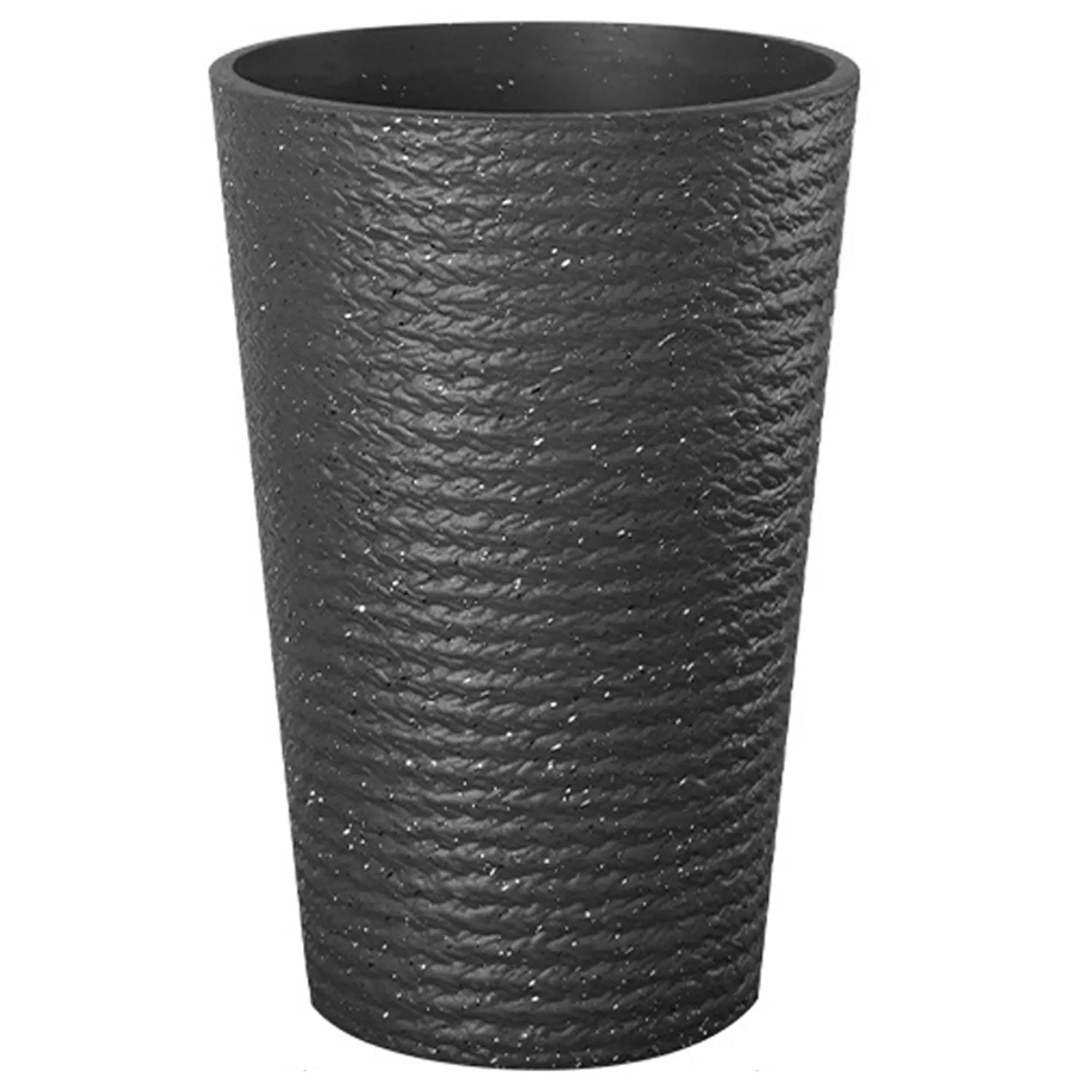 52cm Large Flower Pot Plastic Resin Imitation Ceramic Environment Durable Floor Standing Vase - Black