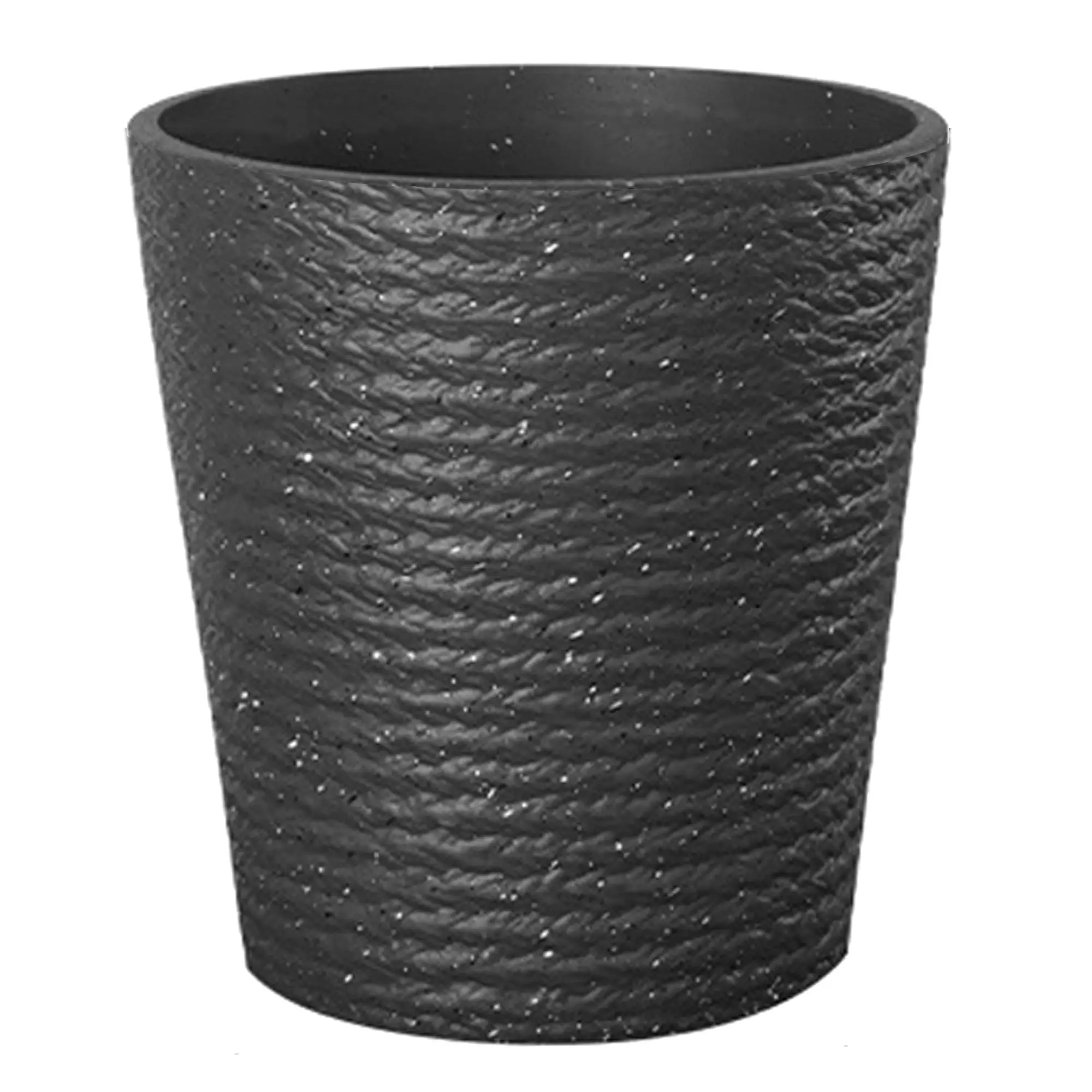 37cm Flower Pot Plastic Resin Imitation Ceramic Environment Durable Floor Standing Vase - Black