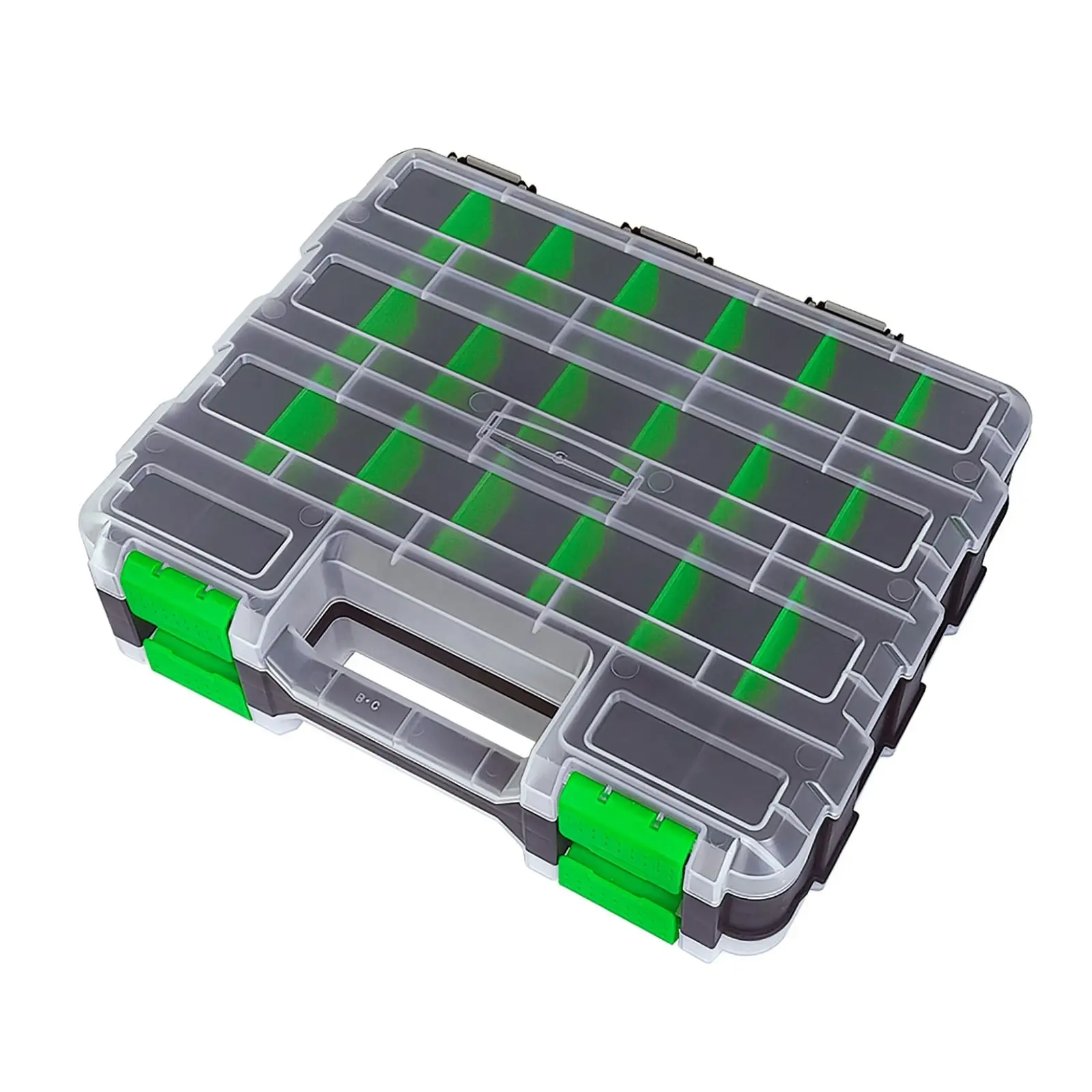 Tools Organizer Box Small Parts Storage Box 50-Compartment Double Side Green