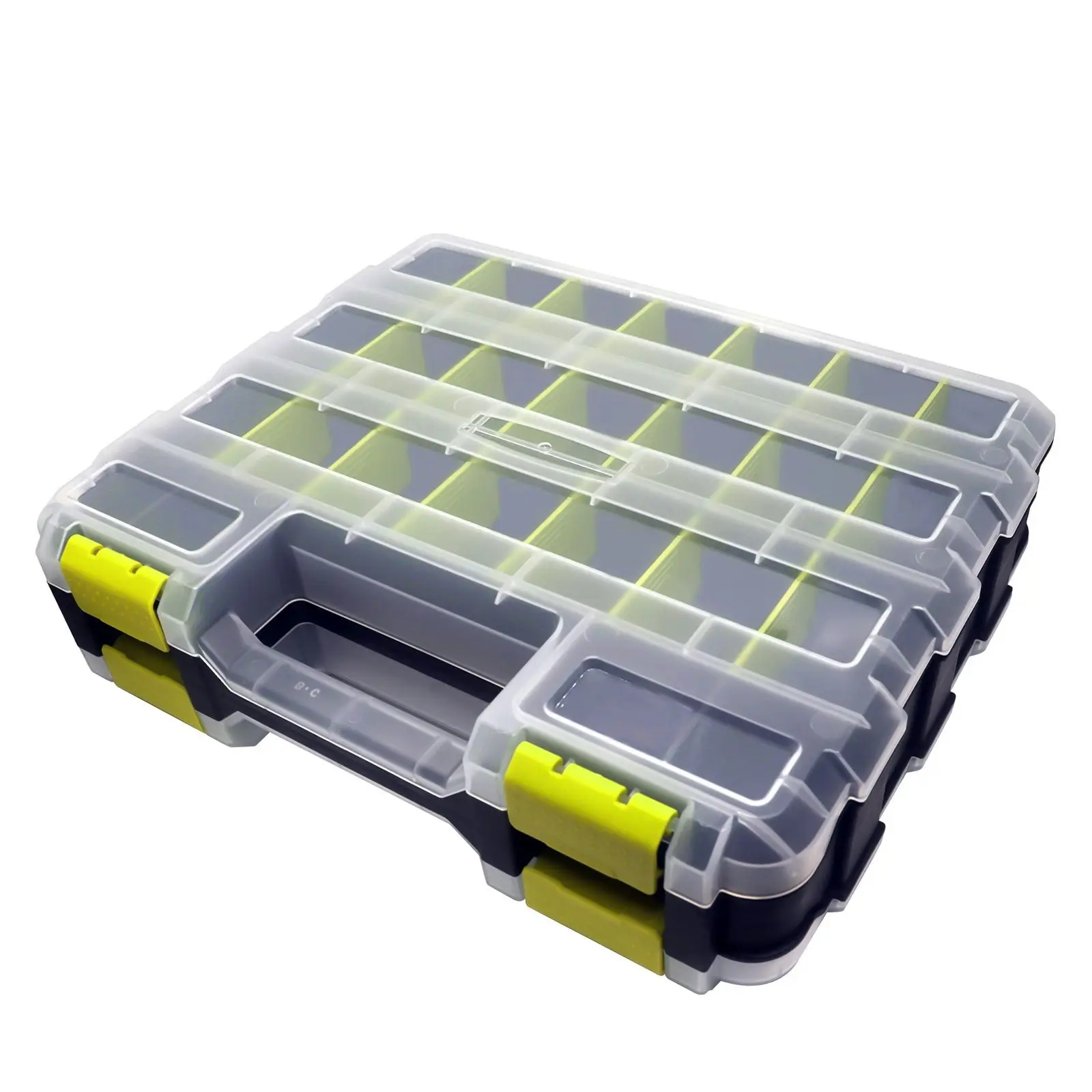 Tools Organizer Box Small Parts Storage Box 50-Compartment Double Side Yellow