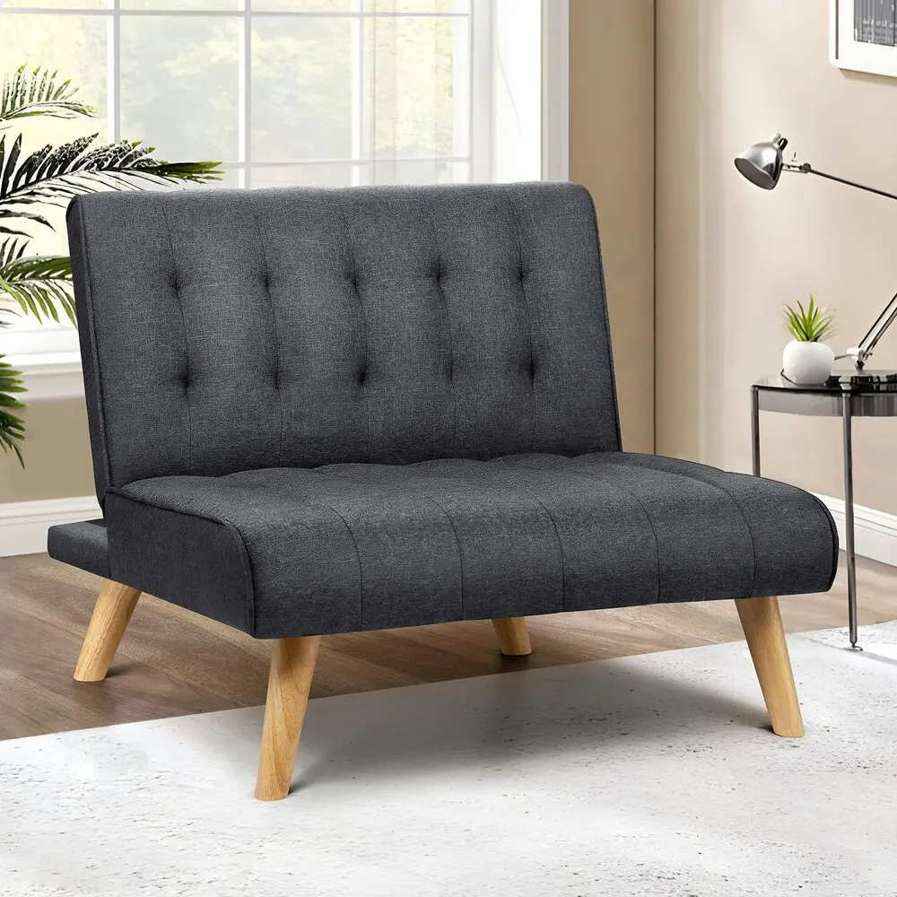 Alfordson Sofa Bed Lounge Chair Single Seater Fabric Grey