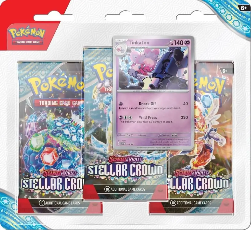 Pokemon TCG Scarlet & Violet Stellar Crown Three Booster Blister