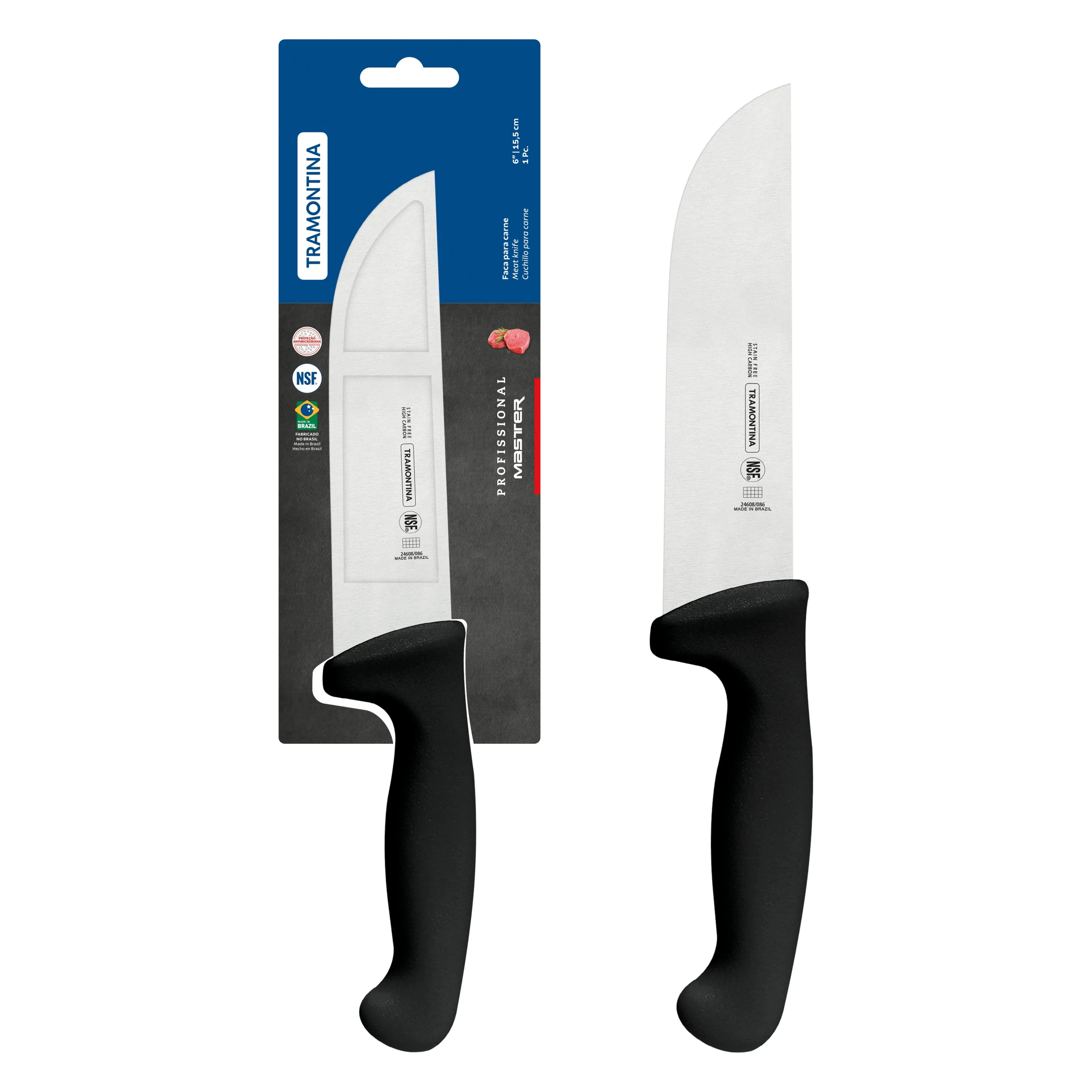 Tramontina Professional Master Black Butcher Knife, 6"