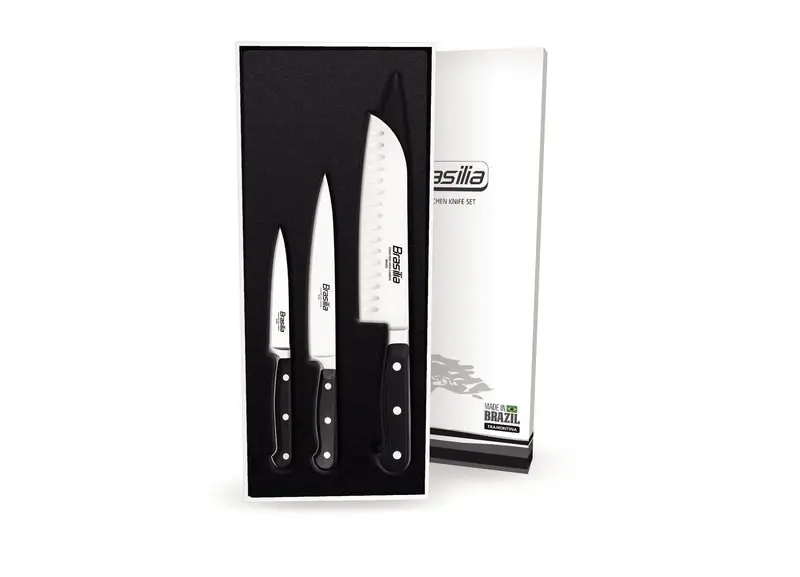 Tramontina 3PC BRASILIA SANTOKU KNIFE SET