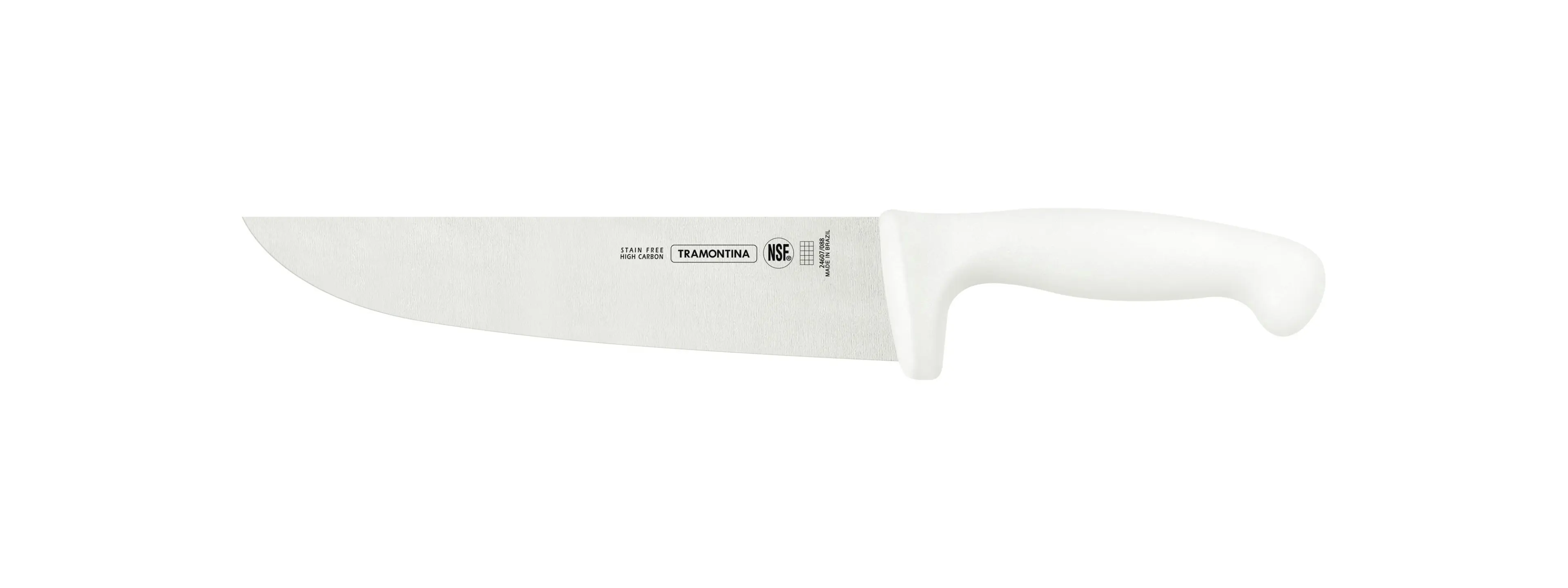 Tramontina Professional Meat Knife with Stainless-Steel Blade and White Polypropylene Handle 8"