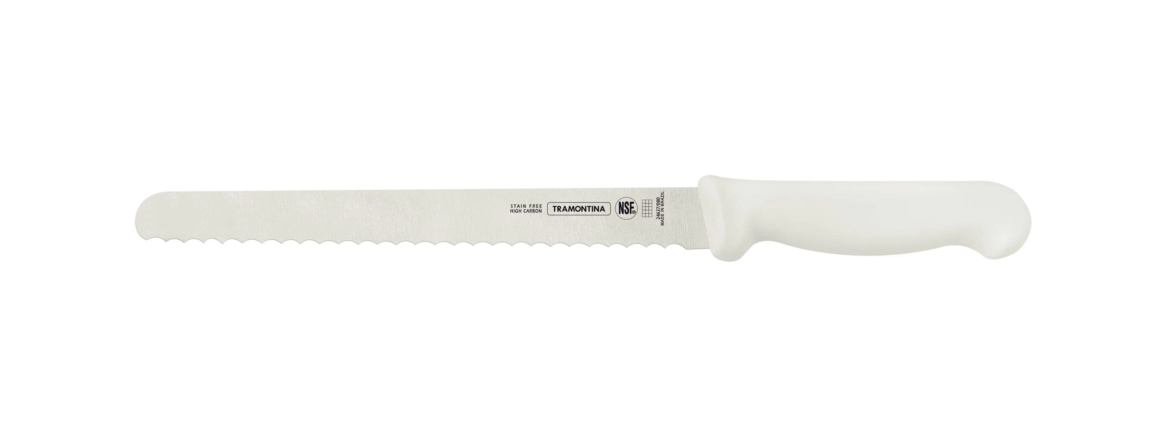 Tramontina Professional Cake/Bread Knife with Stainless-Steel Blade and White Polypropylene Handle 10"