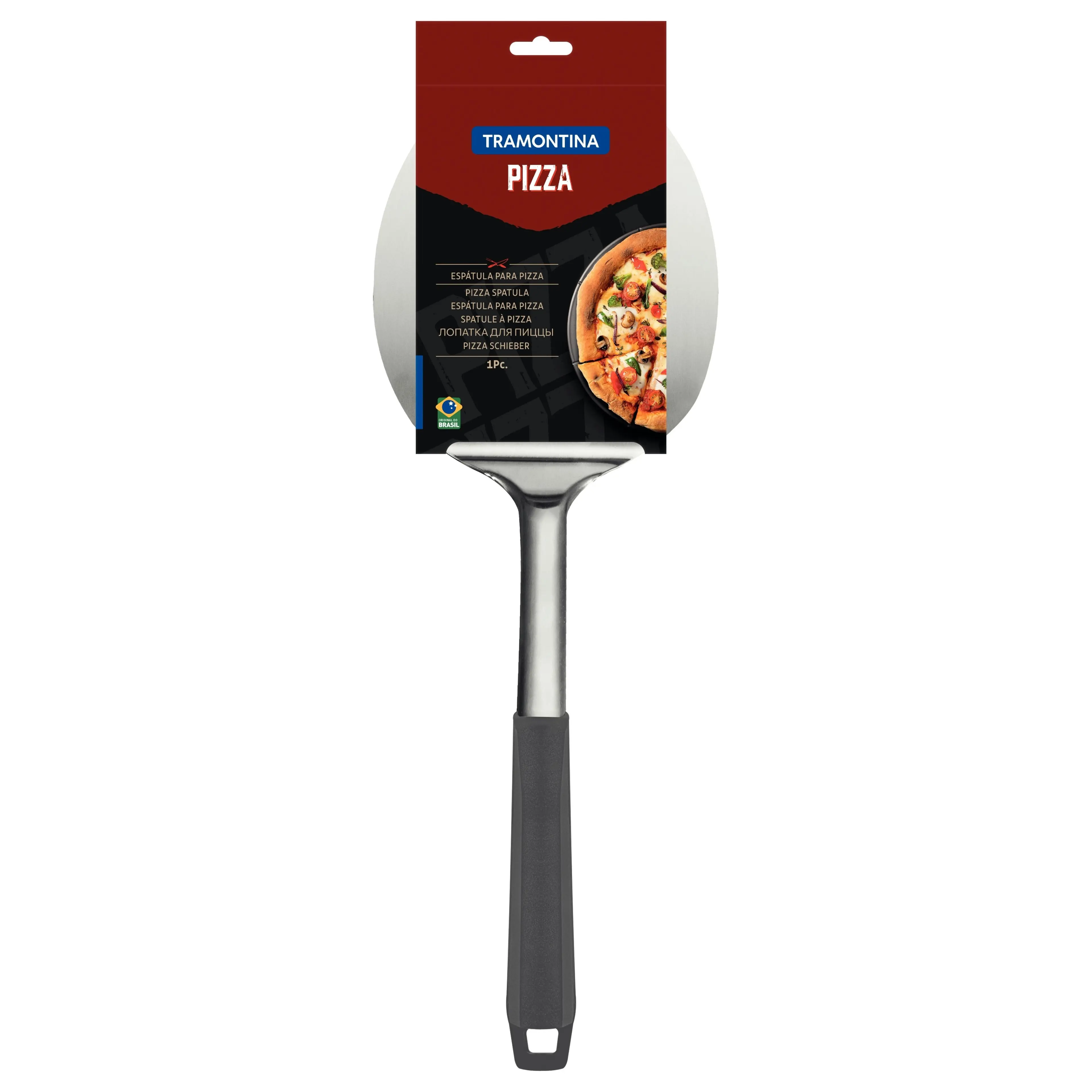 Tramontina Pizza Spatula with Stainless-Steel Blade and Grey Polypropylene Handle