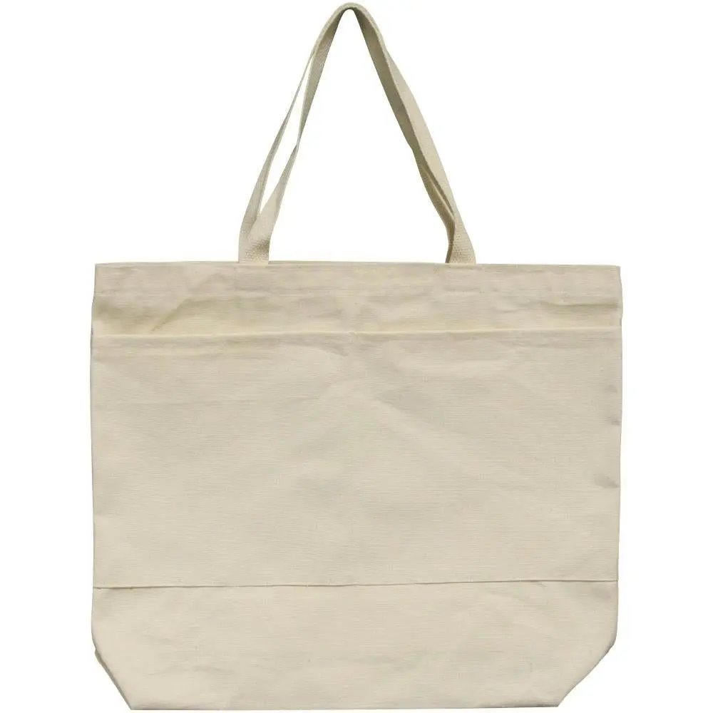 Wear'M Large Tote With Pockets, Natural-18x16x3"