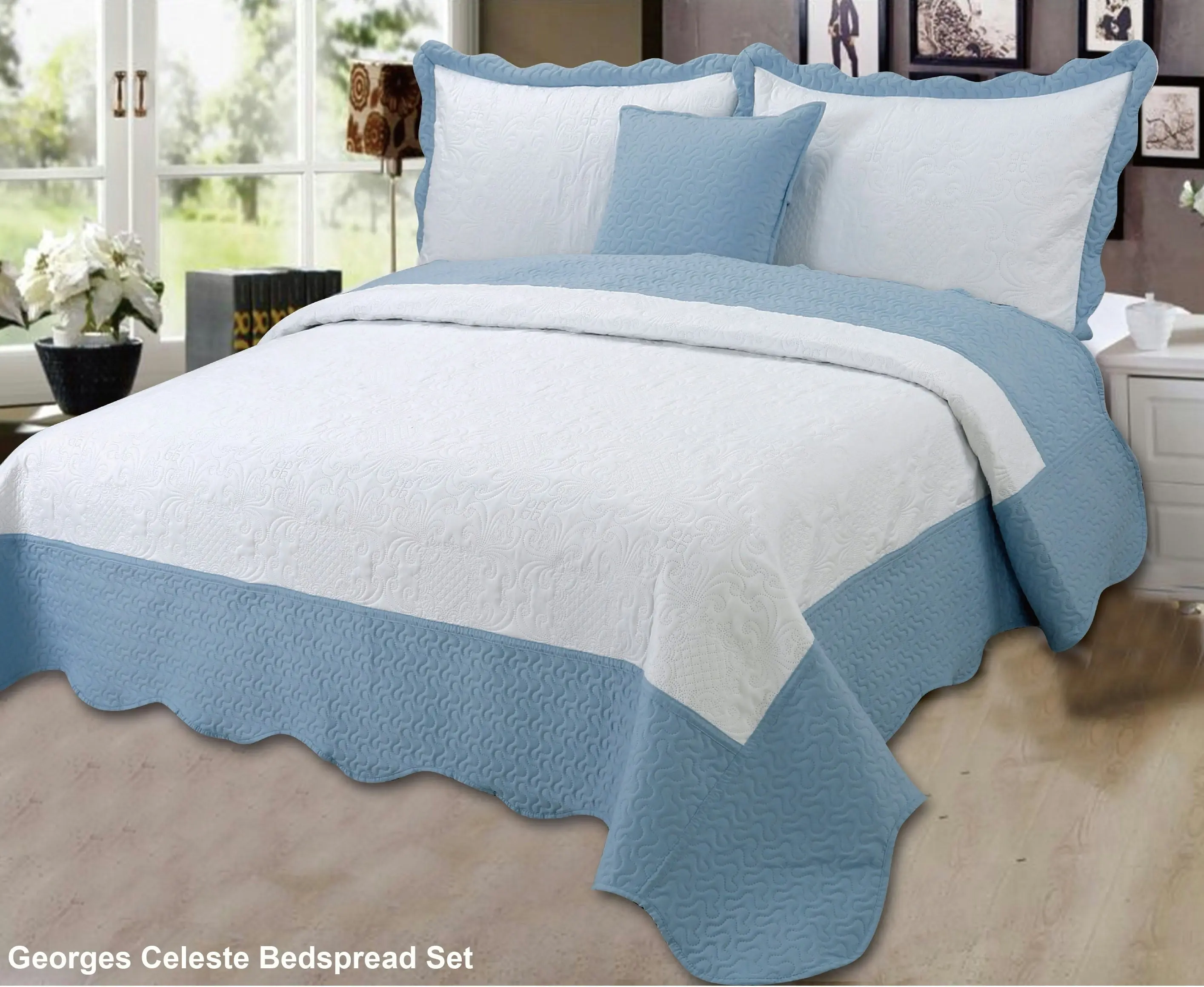 Georges Celeste Pinsonic Bedspread Set