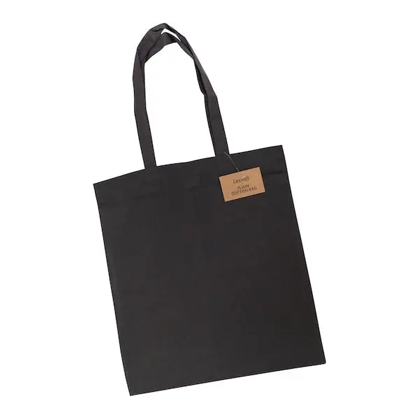 Plain Cotton Shopping Bag, Black