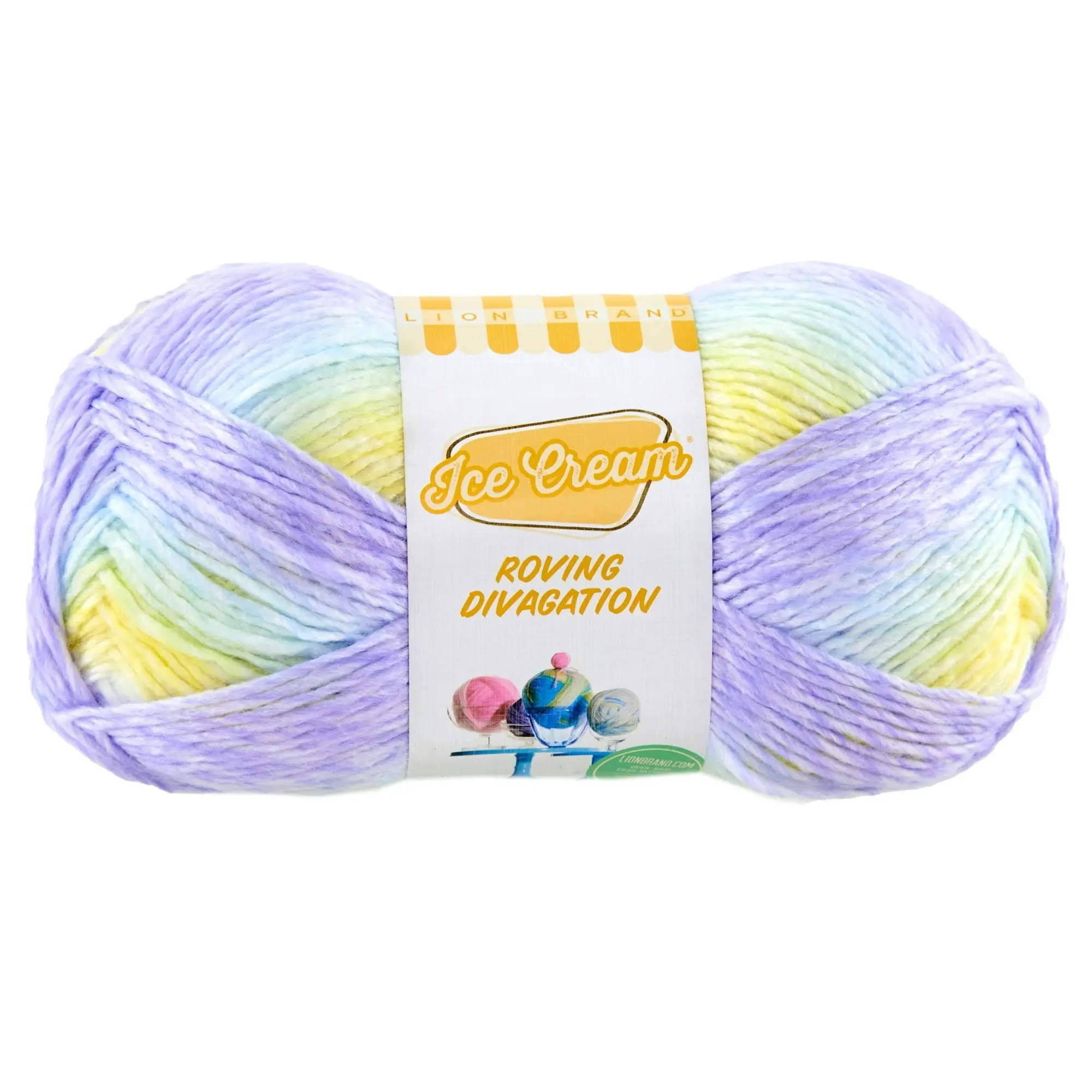 Lion Brand Ice Cream Roving Stripes Crochet & Knitting Yarn, 200g Acrylic Yarn