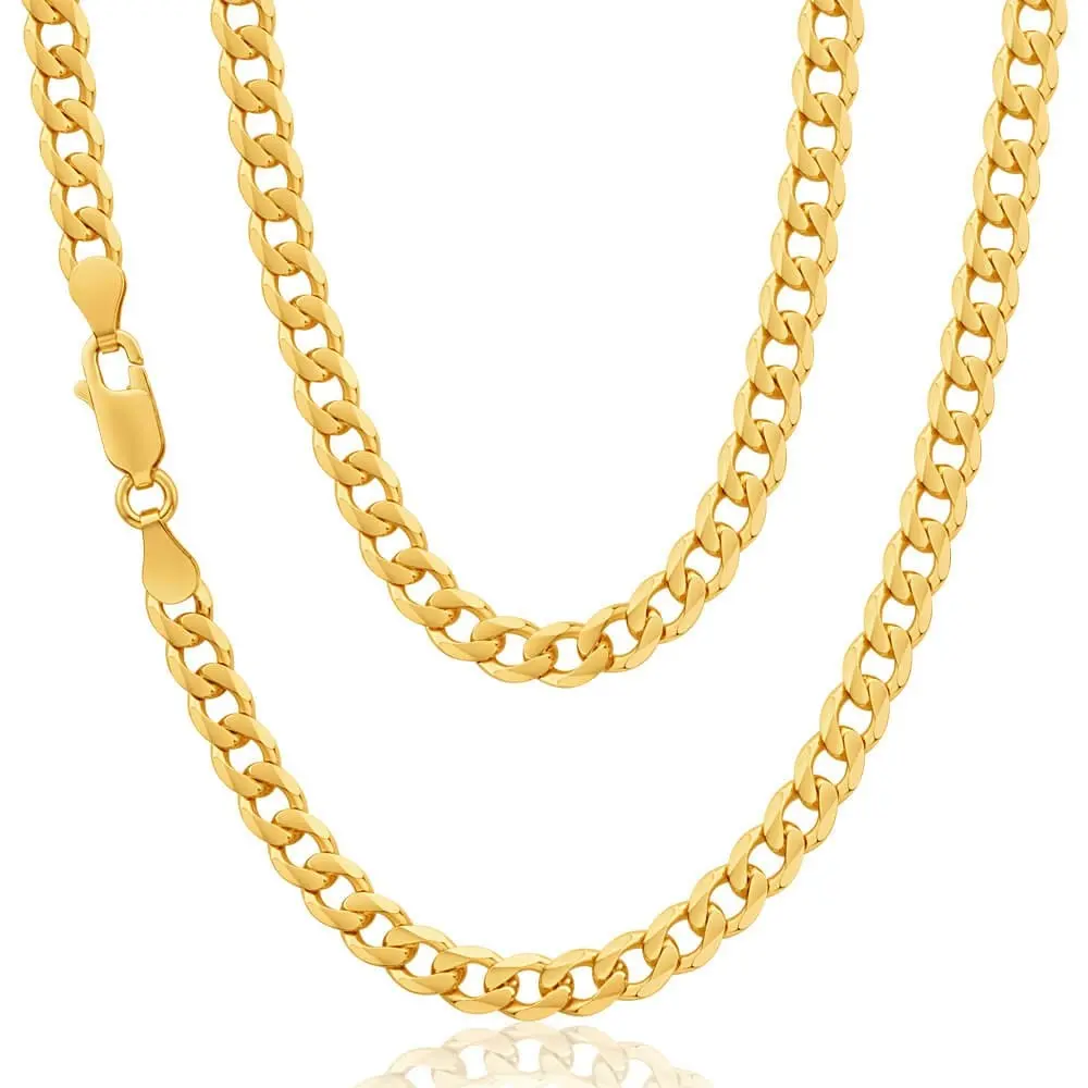 9ct Solid Yellow Gold 55cm 120 Gauge Curb Chain