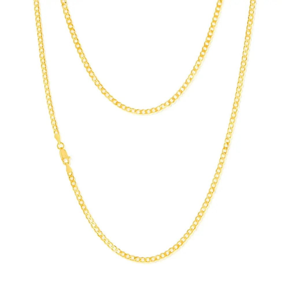 9ct Yellow SOLID Gold Curb Chain 80 gauge in 55cm