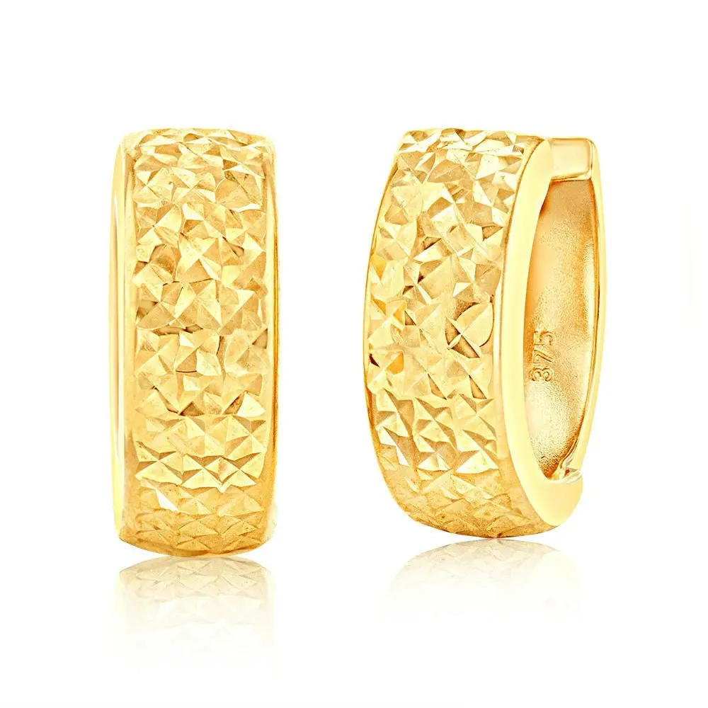 9ct Yellow Gold 10mm Huggie Earrings