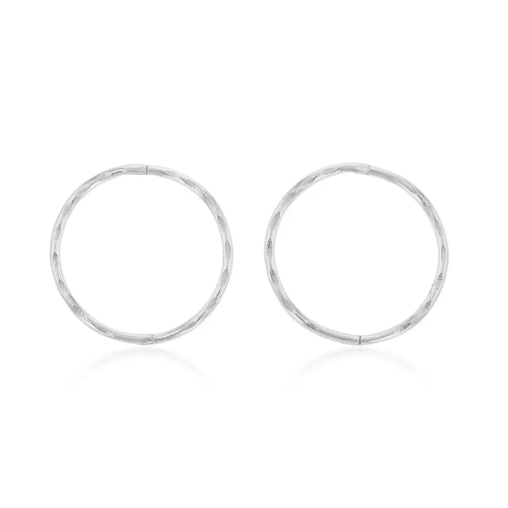 Sterling Silver Sleeper Facet 16mm Earrings