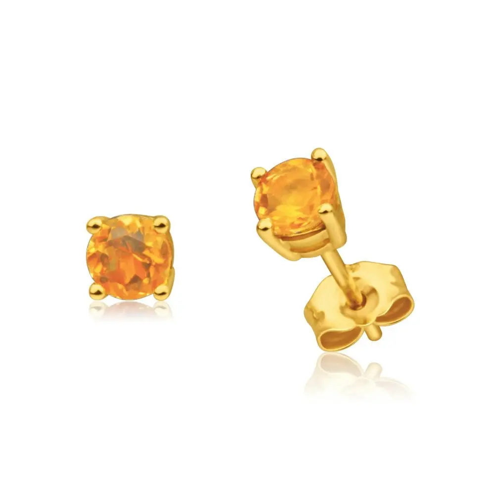 9ct Yellow Gold Citrine Stud Earrings