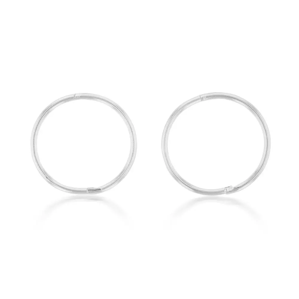 Sterling Silver Plain 16mm Sleeper Earrings