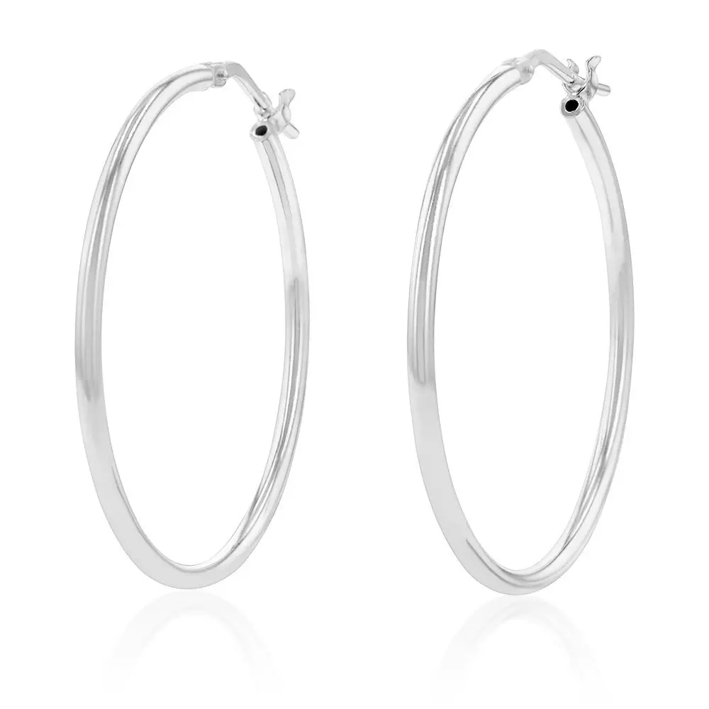 Sterling Silver Plain 30mm Hoop Earring