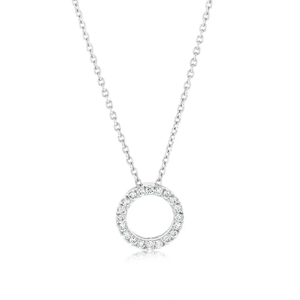 Luminesce Lab Grown 1/10 Carat Diamond Circle of Life Pendant in Sterling Silver