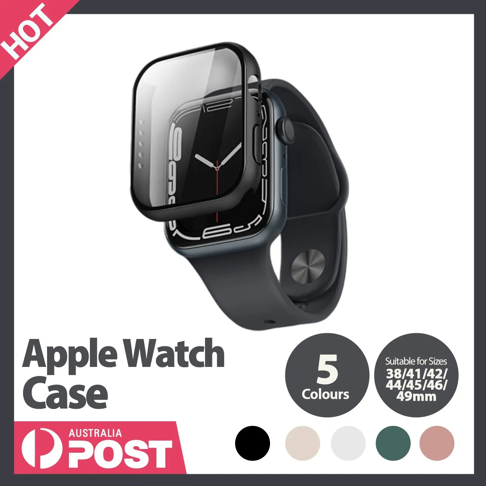 Apple iWatch Series Ultra 9 8 7 6 SE 5 4 3 Watch Screen Protector Case 38/41/42/44/45/46/49mm