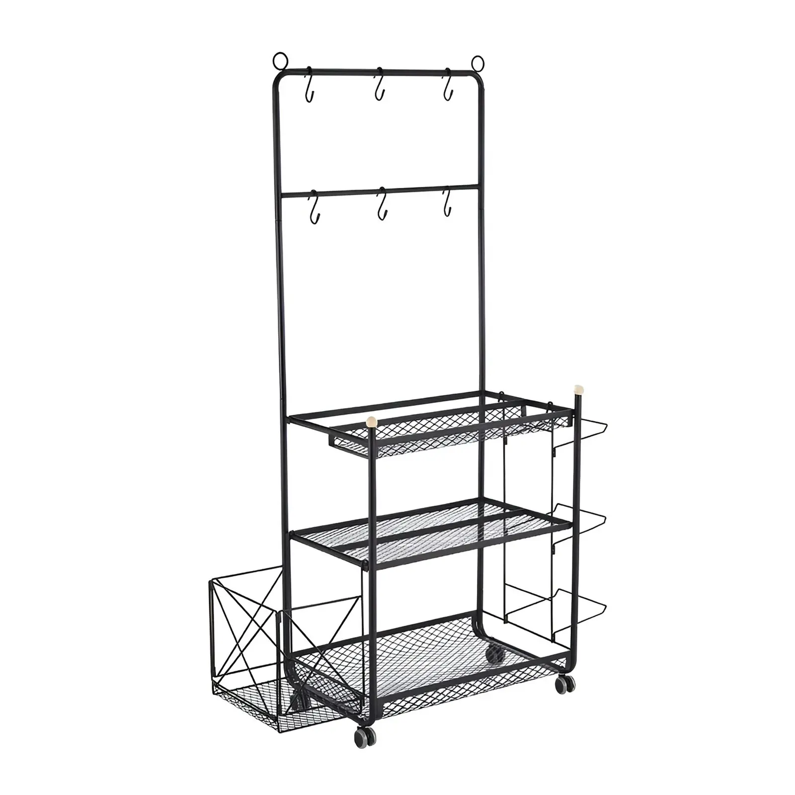 Storage Rack Holder Garage Sports Ball Display Organizer Trolley Cart Steel