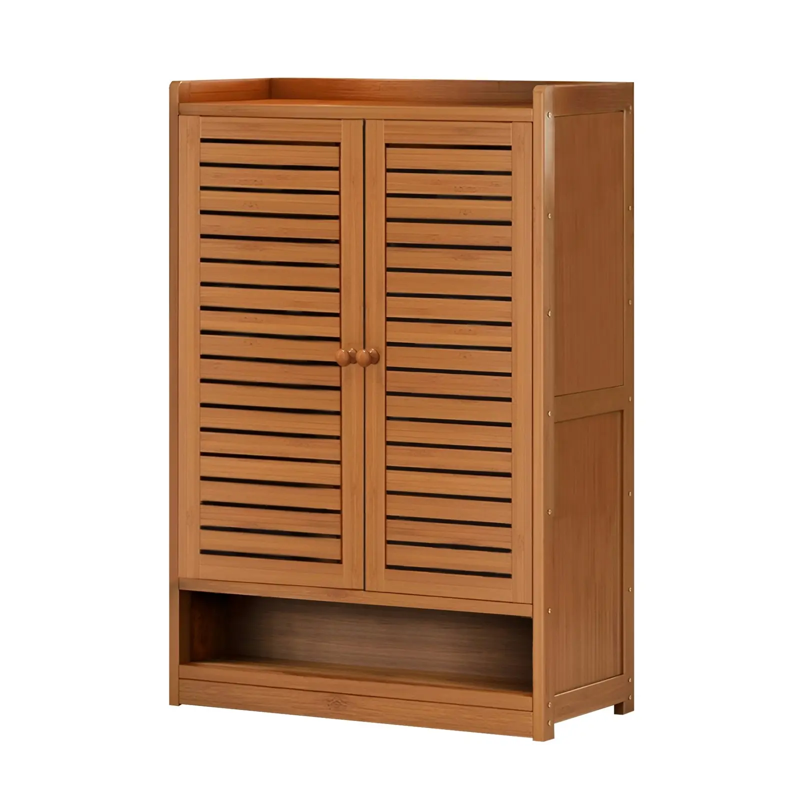 Shoes Cabinet Storage Rack Louvered Door 5 Tier Shelves Shoe Rack Organiser