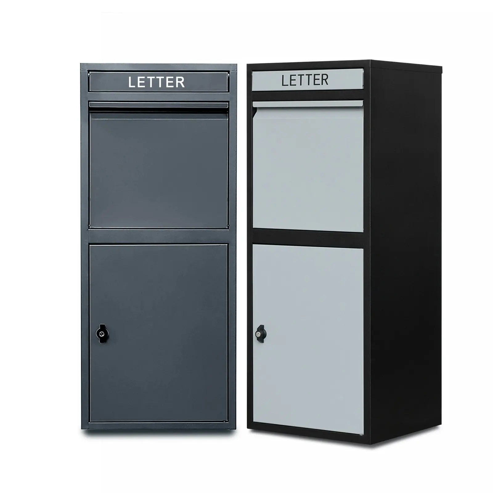 Steel Post Parcel Box Package Delivery Mail Box Locking Safe Drop Letterbox Storage