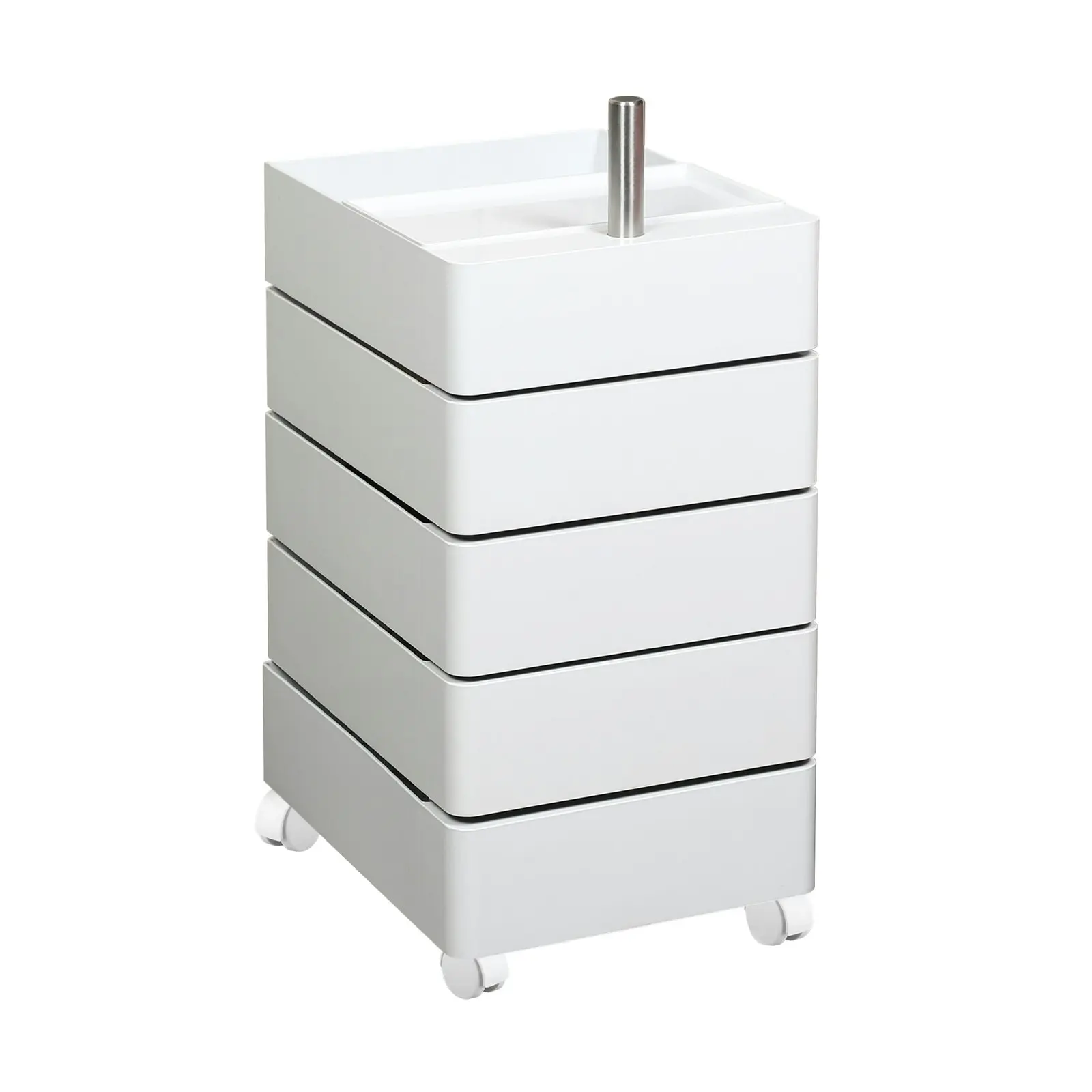 360 Rotating 5 Layer Bedside Table Shelf Movable Swivel Cube Storage Box