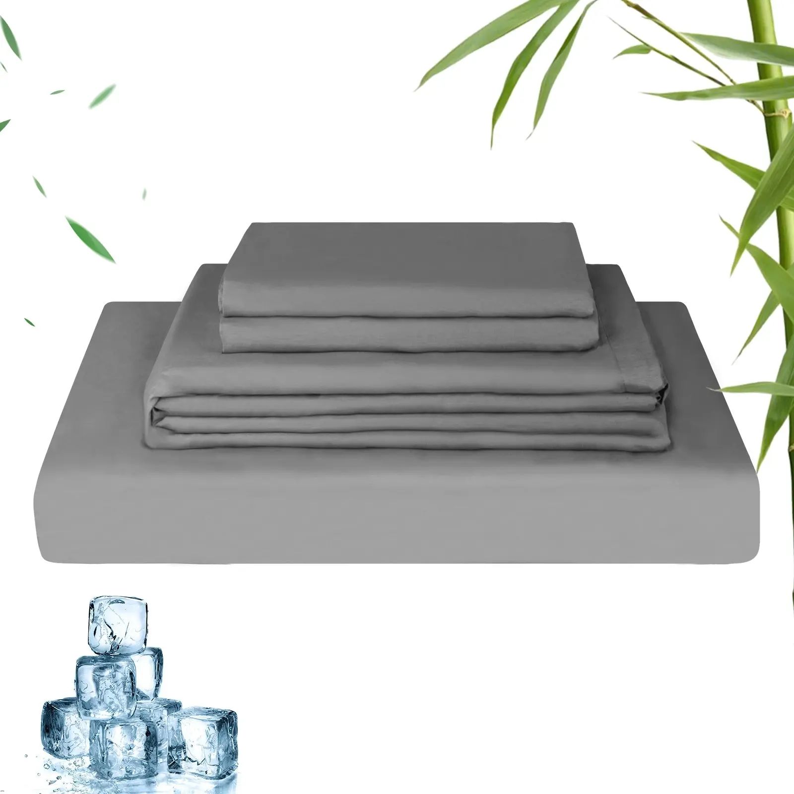 Linenova 2000TC Cooling Bamboo Blend Sheet Set - Dark Grey,5 Sizes