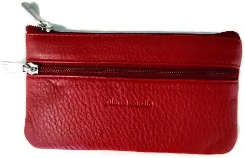 Pierre Cardin Ladies Womens Genuine Leather RFID Coin Purse Wallet - Red