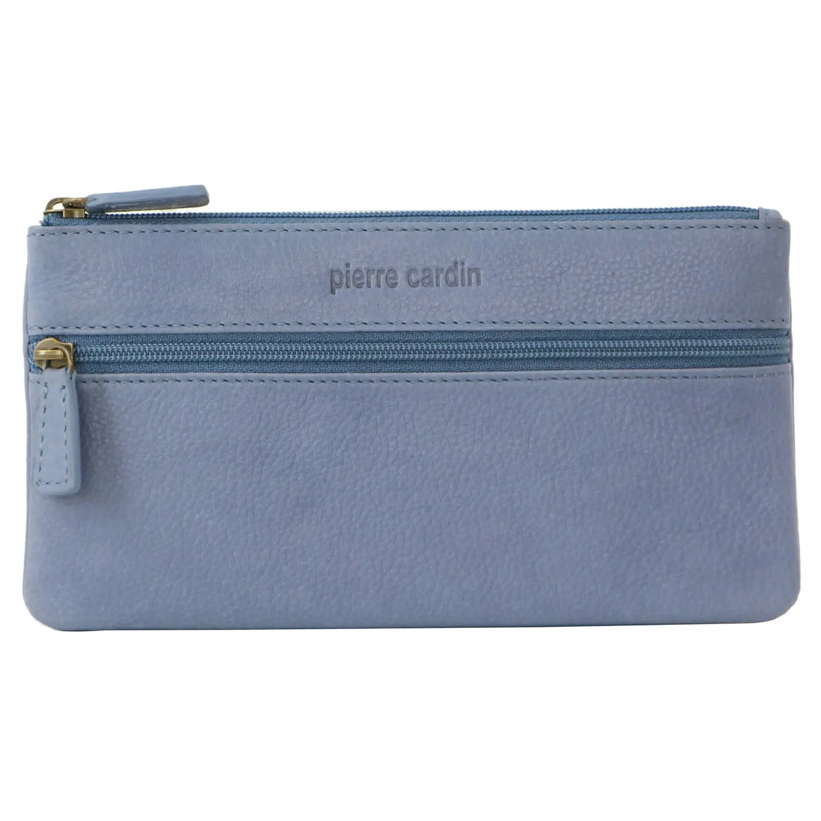 Pierre Cardin Ladies Women Genuine Soft Leather Italian Wallet Case - Blue