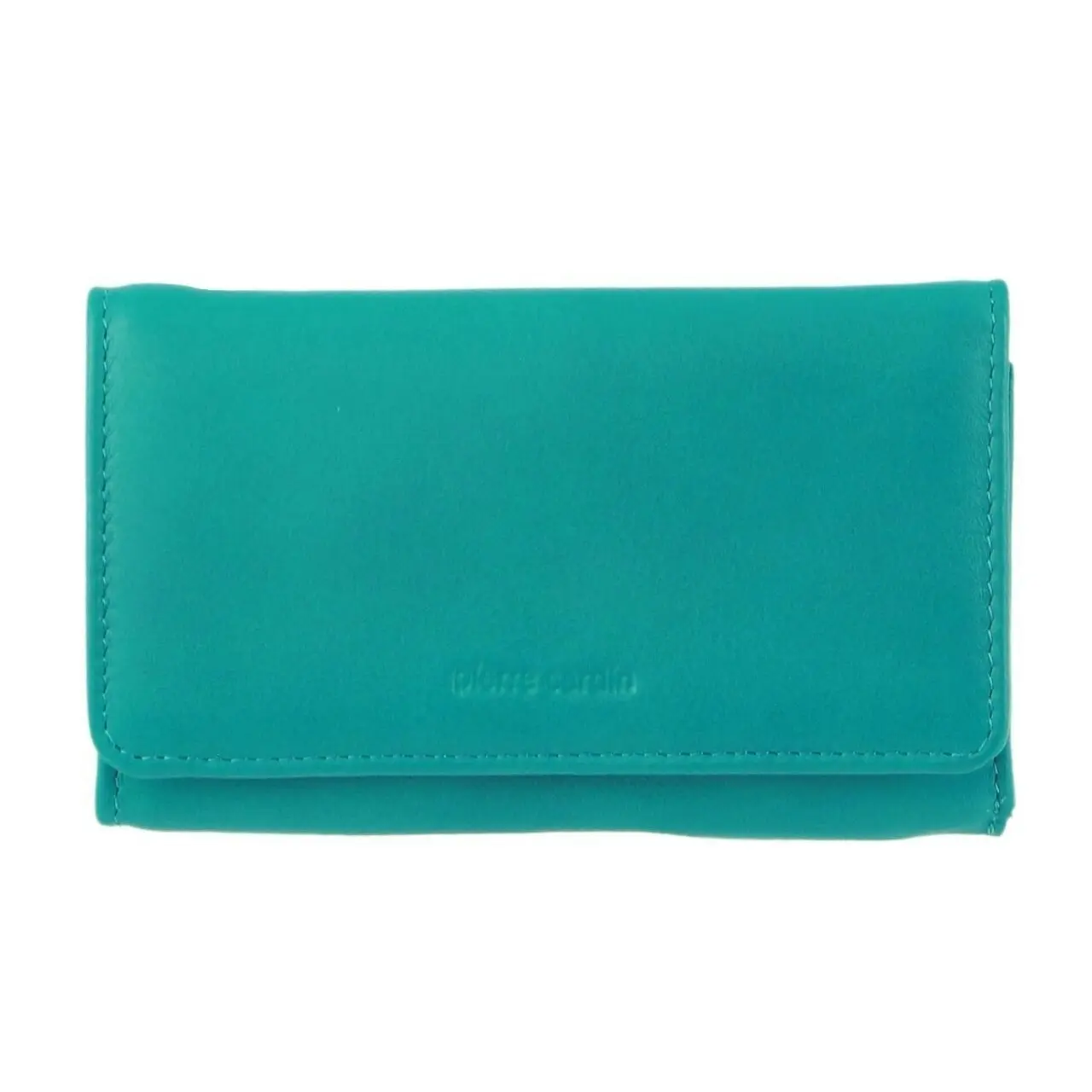 Pierre Cardin Womens Soft Italian Leather RFID Purse Wallet Rustic - Turquoise