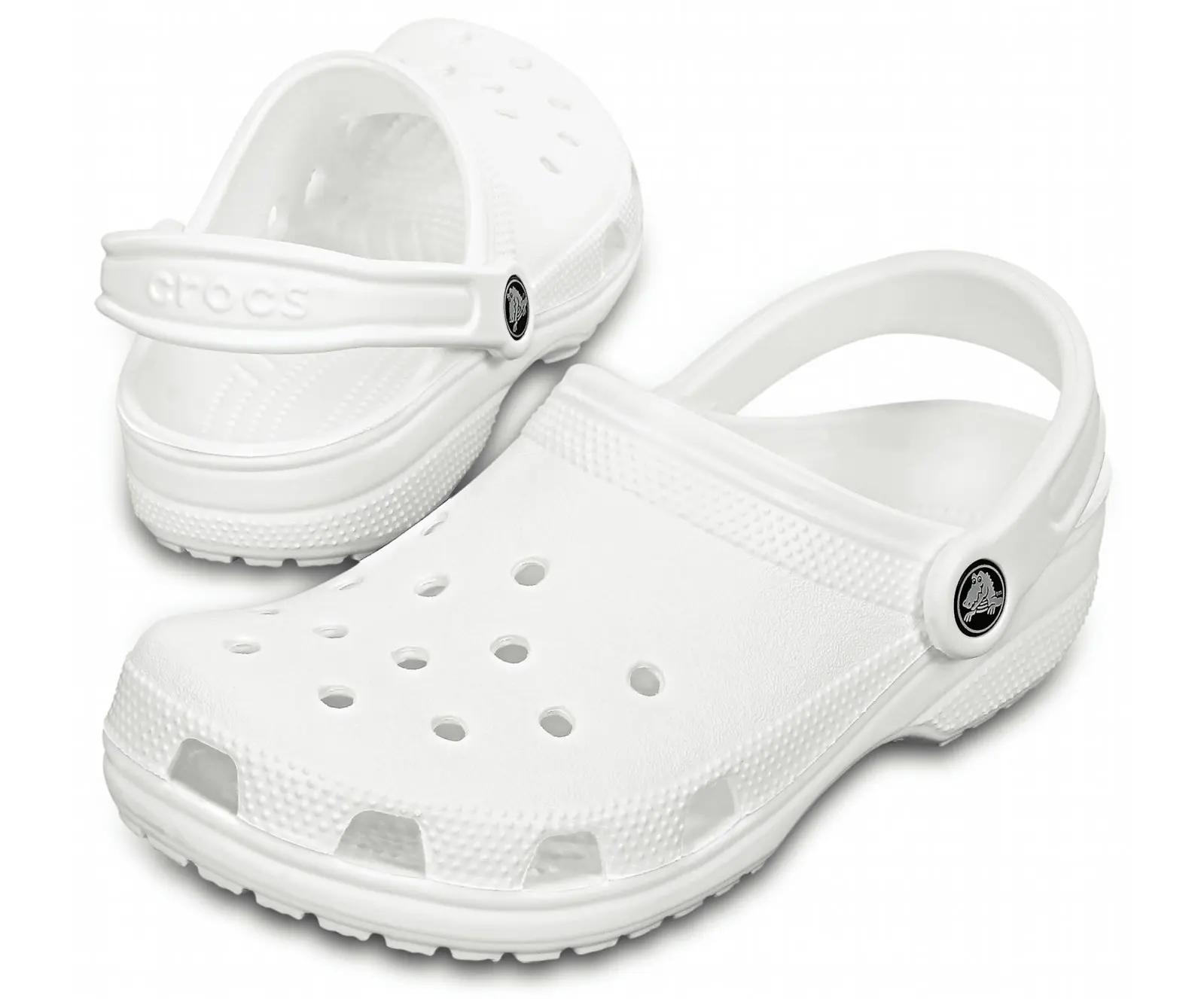 Crocs Classic Clogs Roomy Fit Sandal Clog Sandals Slides Waterproof - White - Men's US5/Women's US7