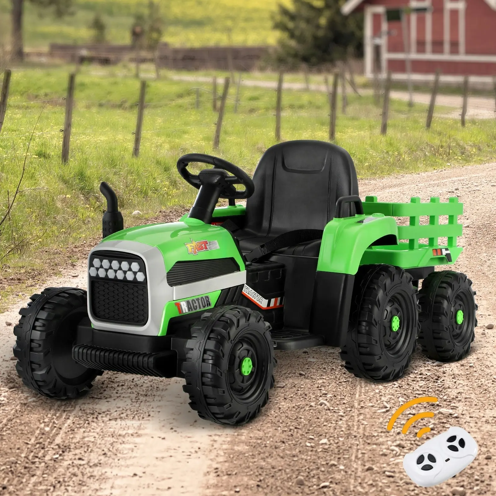 Mazam Kids Ride On Car Tractor Toy 12V Electric Remote Control Green