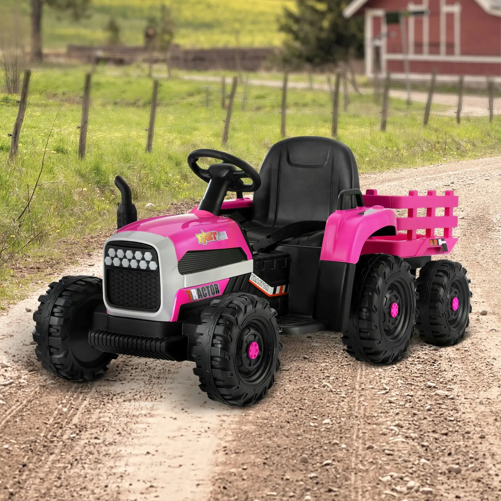 Mazam Kids Ride On Car Tractor Toy 12V Electric Remote Control Pink