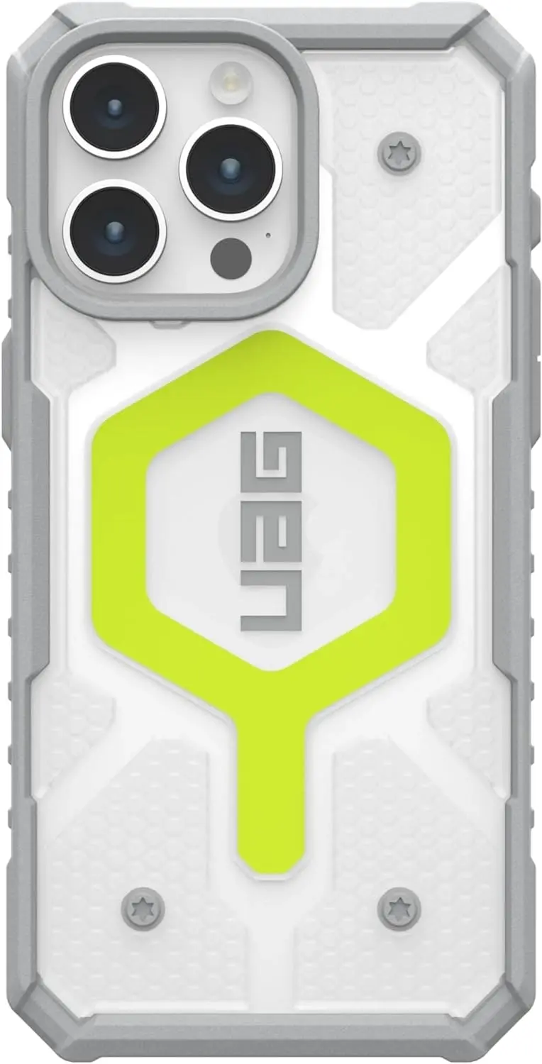 UAG Pathfinder Clear Magsafe Case For Iphone 16 Pro Max - Active Neon Lanyard