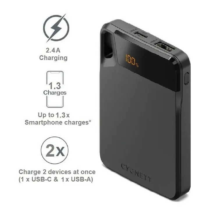 Cygnett Chargeup Boost 4th Gen 5k Mah Power Bank-black