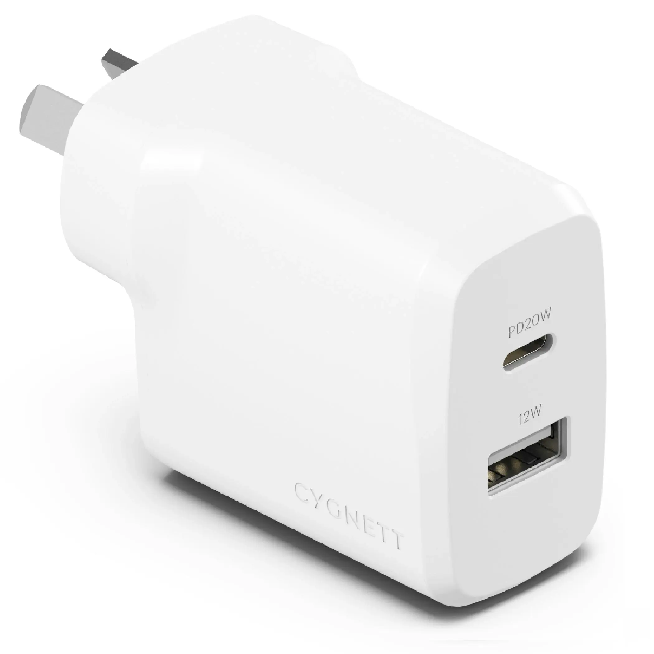 Cygnett Powerplus 32w Dual Port Pd Fast Wall Charger - White