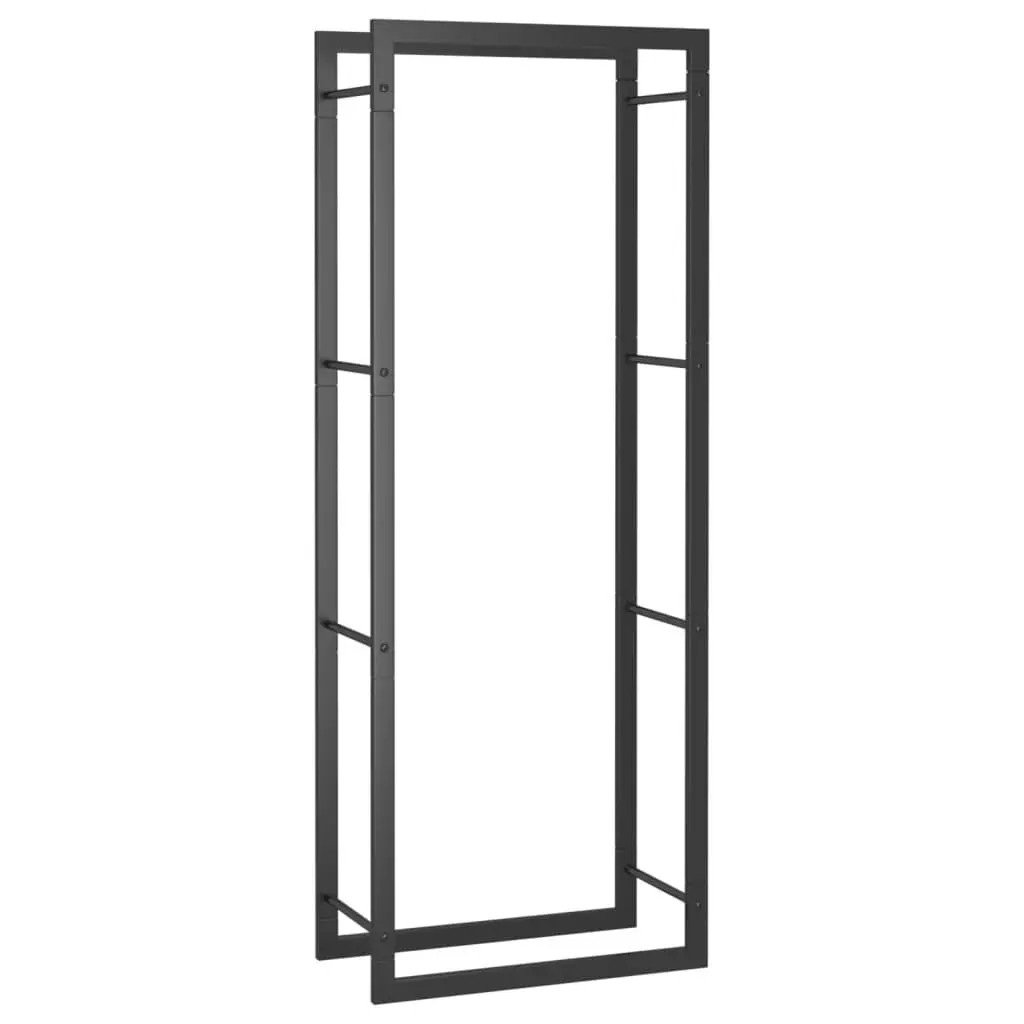 Firewood Rack Matt Black 50x28x132 cm Steel 350306