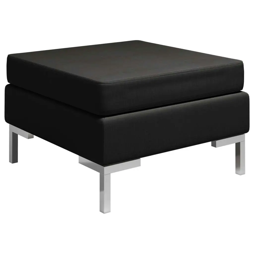 Sectional Footrest with Cushion Farbic Black 286996