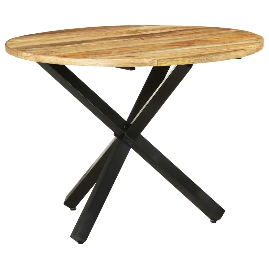 Dining Table Round 100x100x75 cm Rough Mango Wood 321681