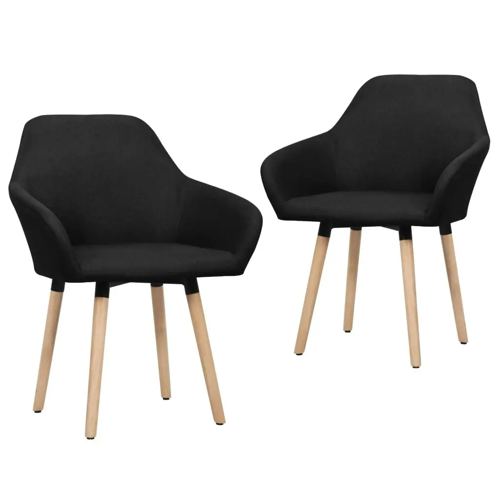 Dining Chairs 2 pcs Black Fabric 283465