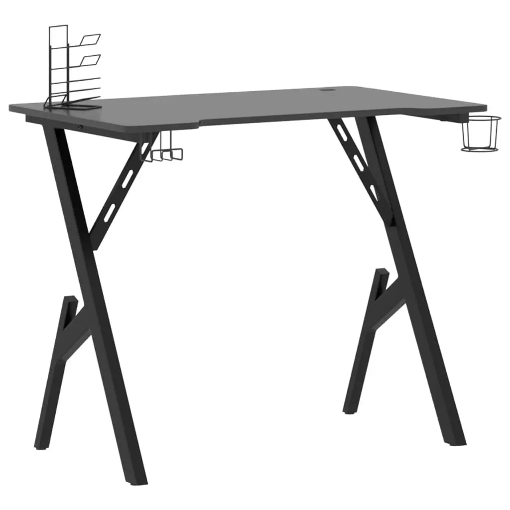 Gaming Desk with Y Shape Legs Black 90x60x75 cm 325404