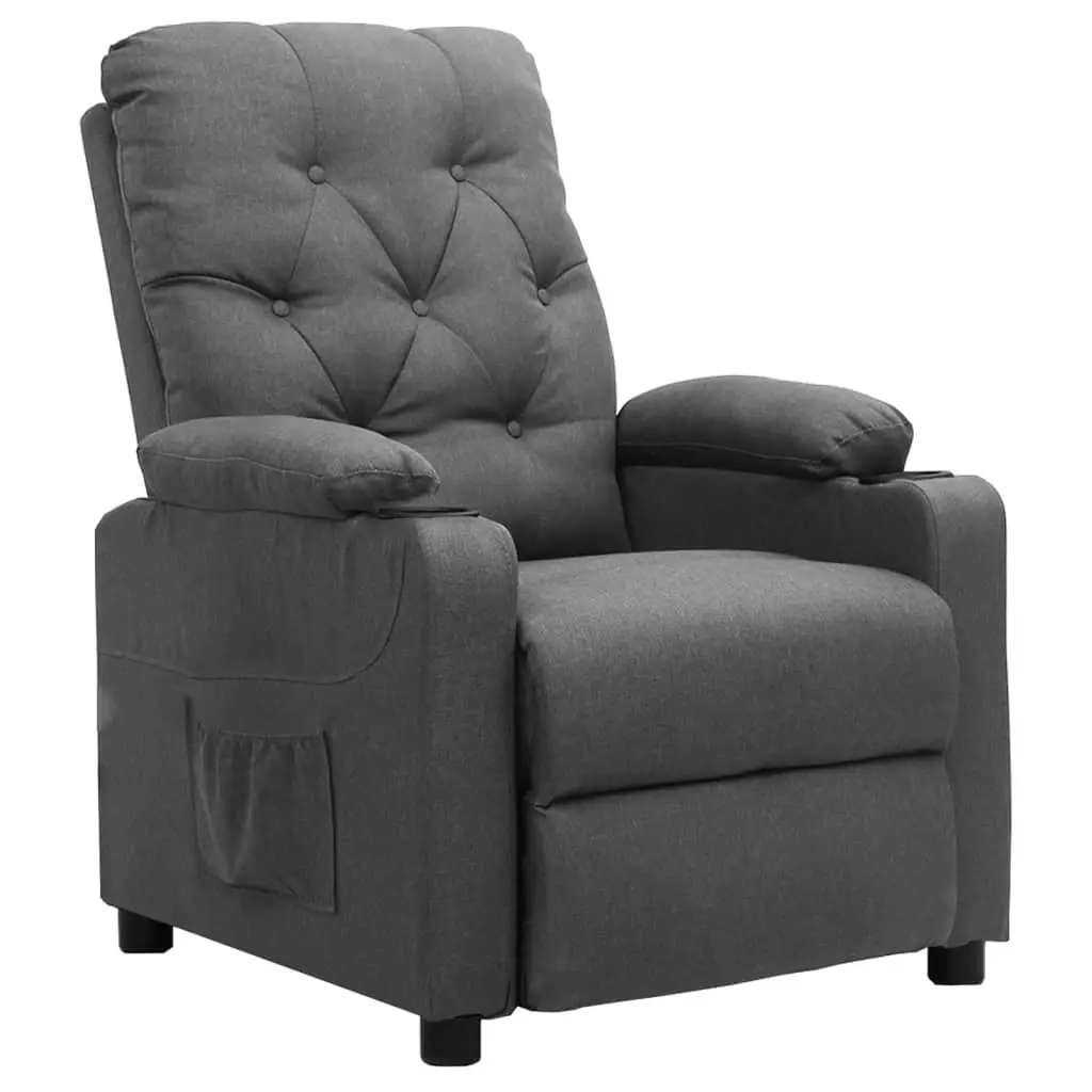 Recliner Chair Light Grey Fabric 339102